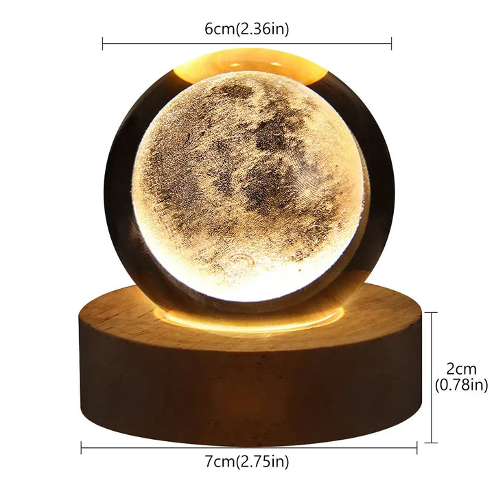 Night light for home decor, featuring a stunning crystal ball design with LED technology.
