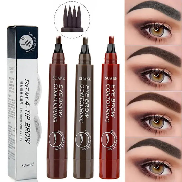 BESTELX Women's Waterproof 4-Point Eyebrow Pen