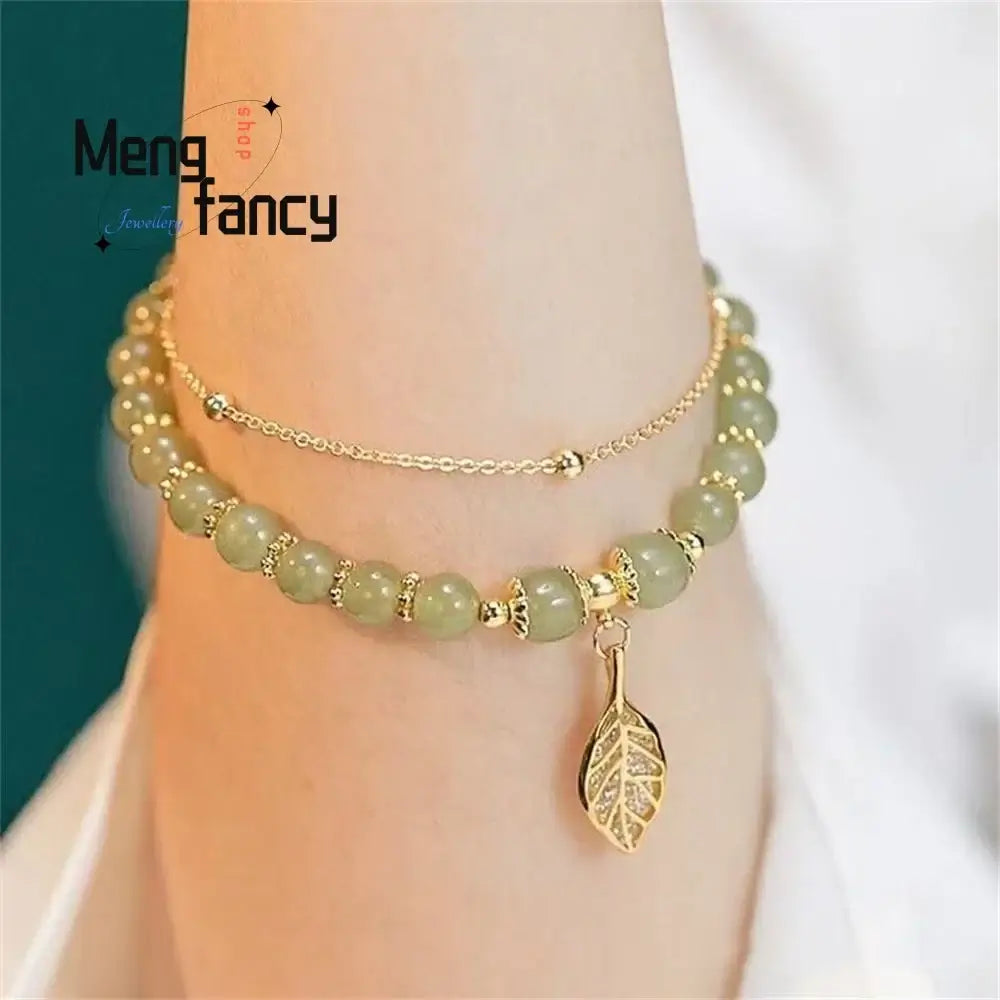 Group image featuring different angles of the Branch Jade Bracelet, emphasizing its beauty.
