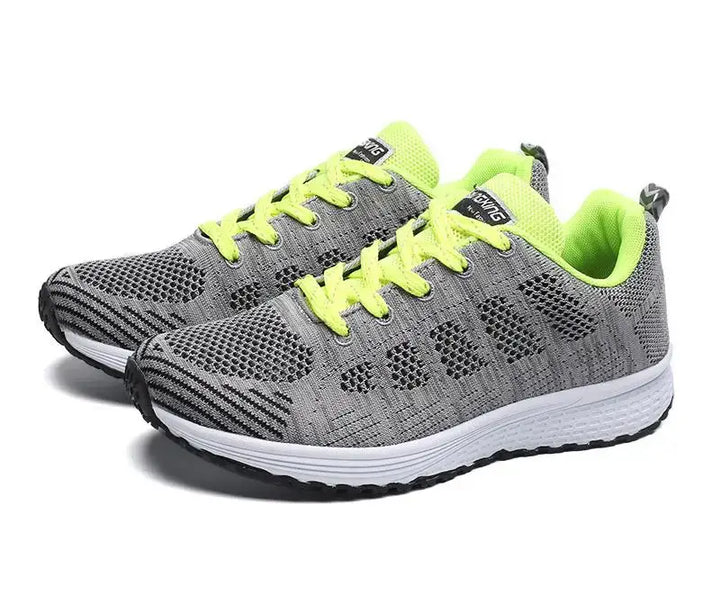 BX Casual Women's Shoes in vibrant green, featuring a stylish design with a comfortable stretch fabric upper, perfect for casual outings or workouts.