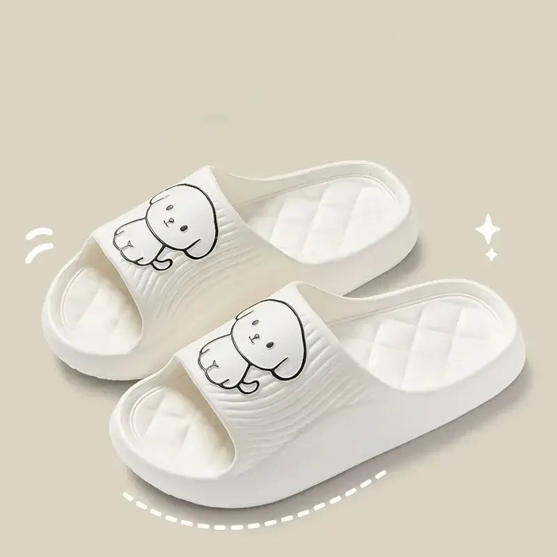 Unisex couple pillow slippers in white. Enjoy stylish comfort and warmth with these cozy slippers for couples.
