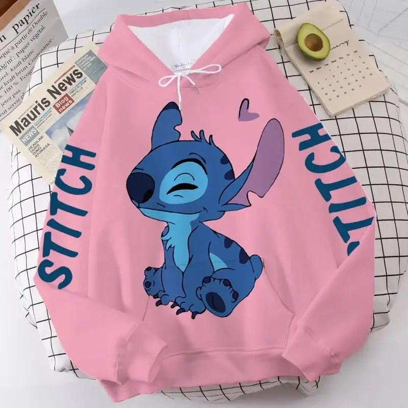 Delightful light pink Disney-themed sweatshirt showcasing a cozy fit. Perfect for casual wear, offering style and comfort for chilly days.