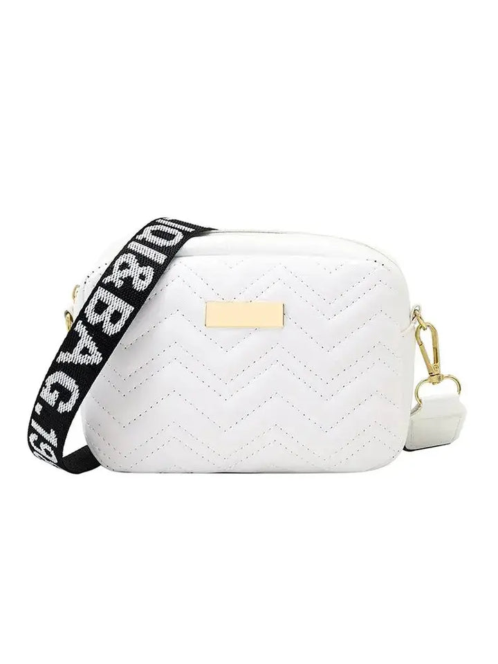 White shoulder bag featuring a chic satchel design, crafted from durable PU material with elegant detailing, perfect for elevating any outfit.