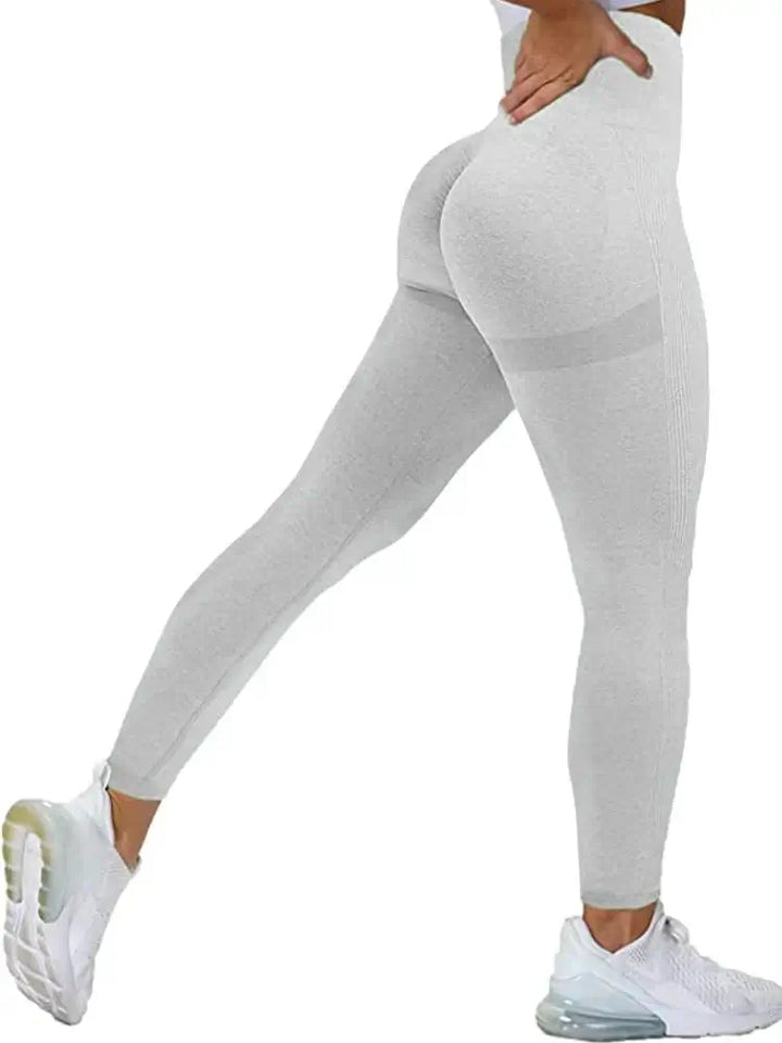 Stretchy fabric gym leggings offering exceptional flexibility and breathability for any fitness activity.
