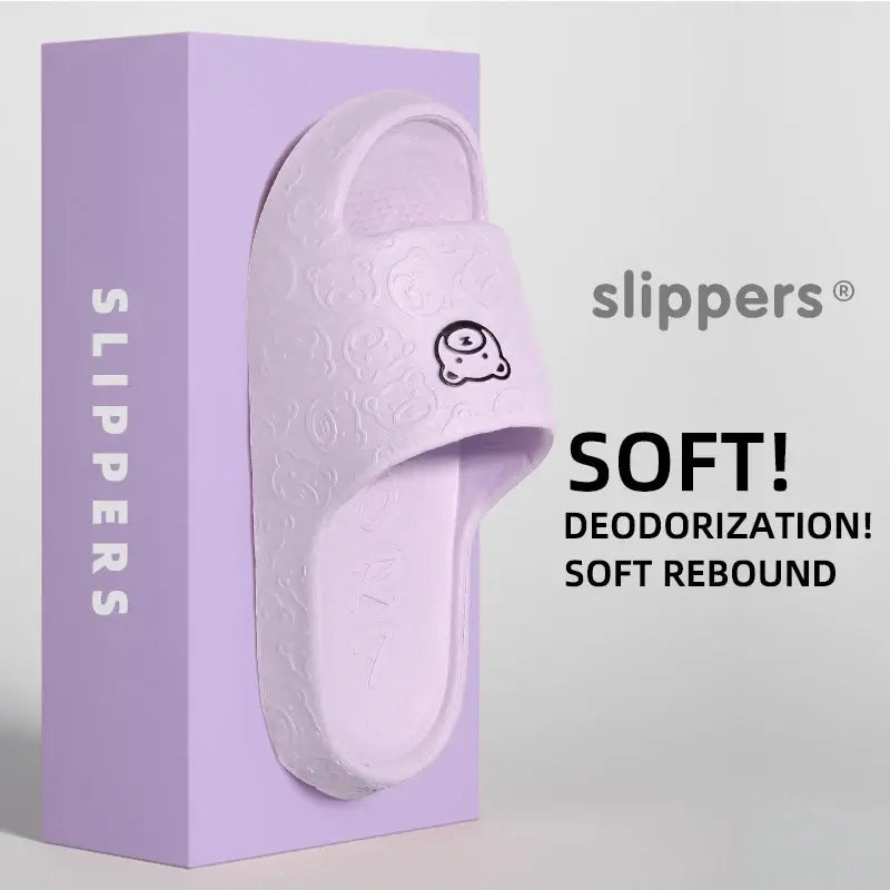 Unisex Non-Slip Slippers in vibrant purple, crafted from soft EVA material, featuring cushioned insoles and non-slip soles for comfort and stability.
